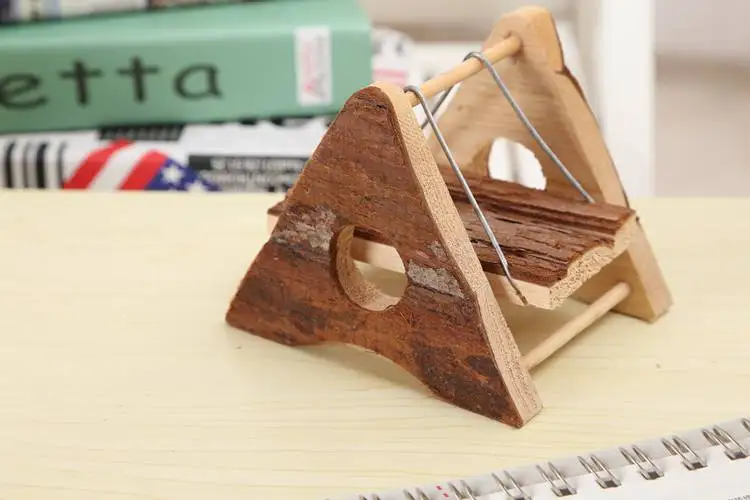 

Natural Environmental Protection Log Making Hamster Flower Branch Mouse Practical Entertainment Wooden Triangle Swing