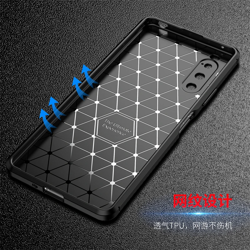 For Sony Xperia 10 IV Case Silicone Fiber Carbon Rubber Shell Protector Phone Case Xperia 10 IV Cover For Sony Xperia 10 IV Case