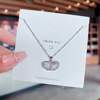 diamond sea shell pendant necklace seashell white shell necklace choker for women