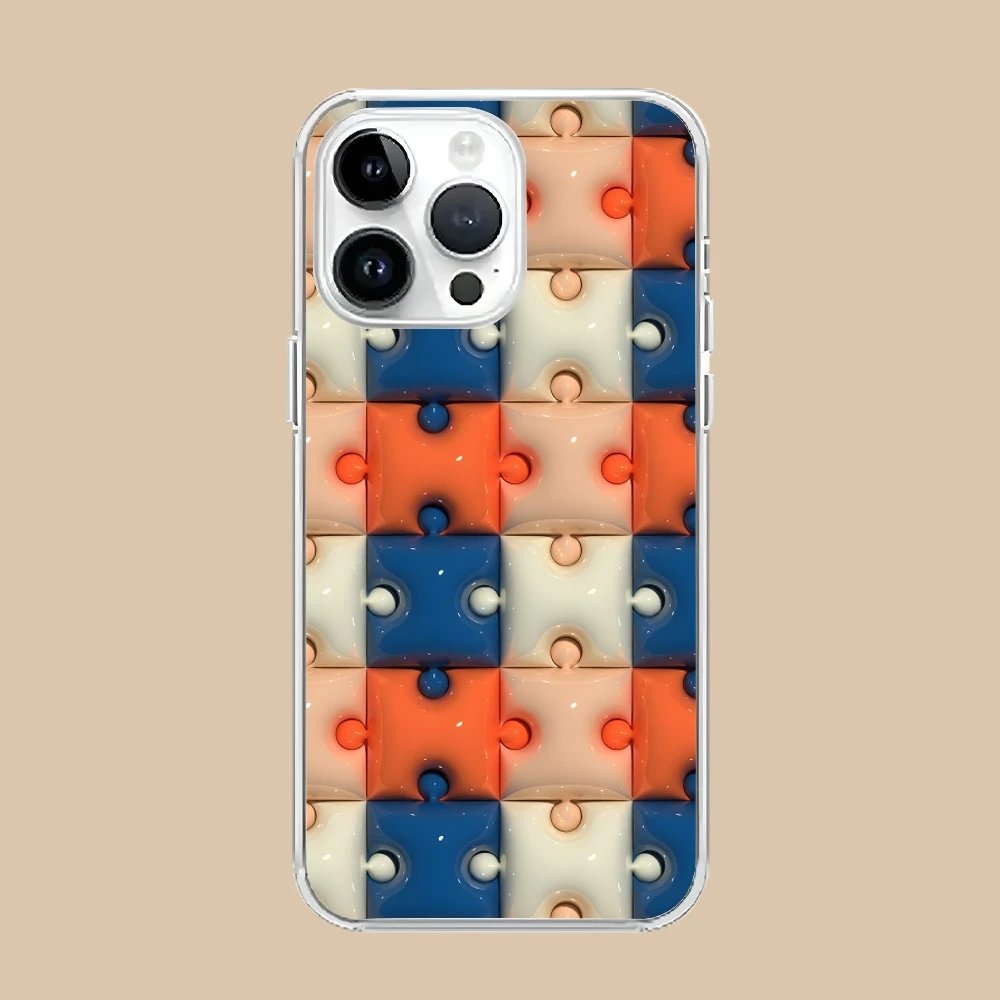 Модный красивый чехол для мобильного телефона Puzzle iPhone 16 15 14 13 12 11 X XR XS 8 Pro Max Plus