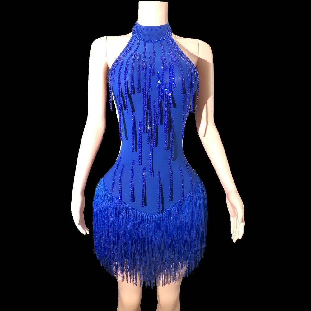 Блестящее женское короткое платье с бахромой вечернее праздничное знаменитости