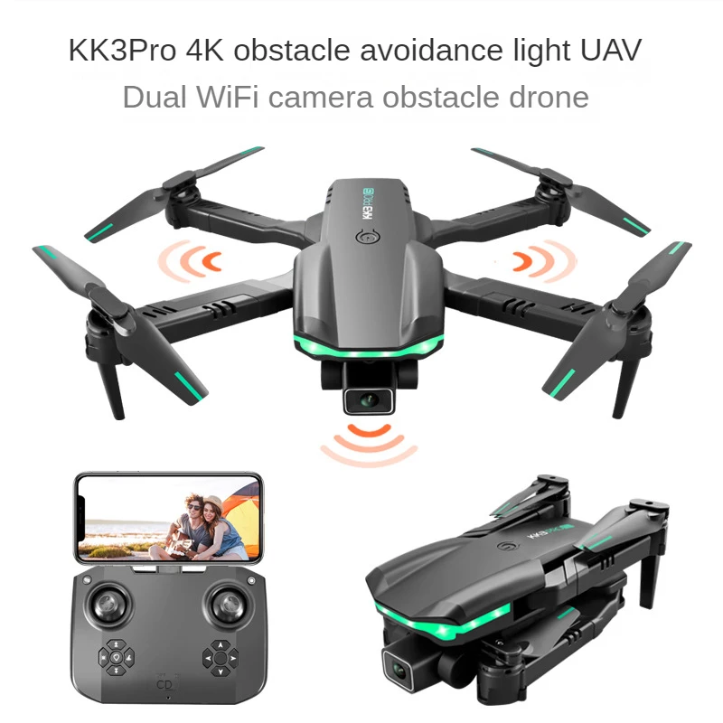 

KK3 Pro Drone with 4K Dual HD Camera Obstacle avoidance WiFi FPV Altitude Hold Mode Foldable RC Drone Quadcopter RTF