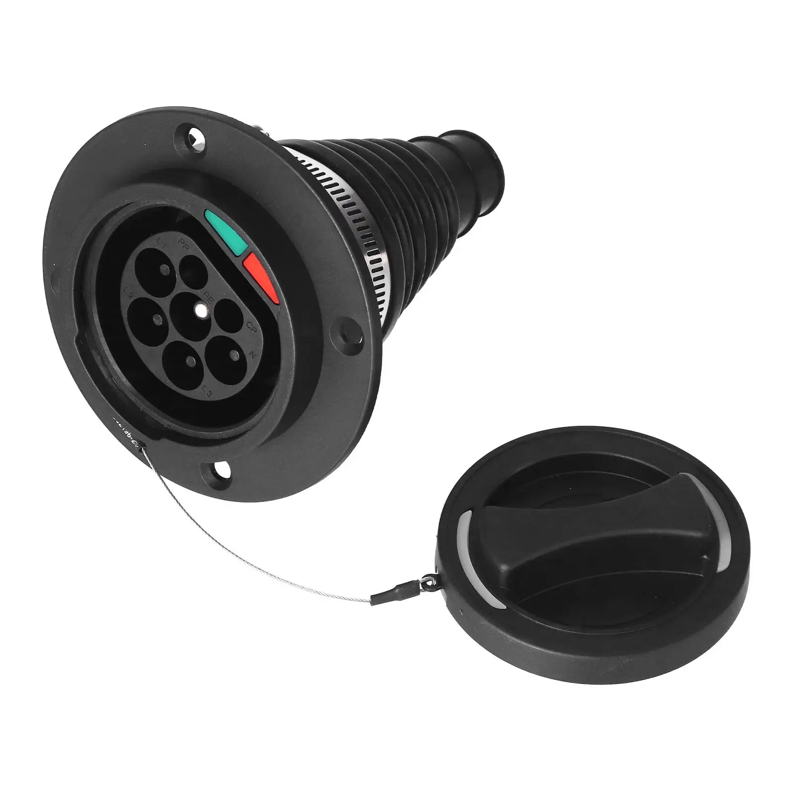 

EVSE Тип 2 штепсельная розетка с кабелем для электрического транспортного средства автомобильное боковое зарядное устройство IEC 62196 Тип 2 гнездо EV зарядное устройство гнездо 32A 0,5 метра