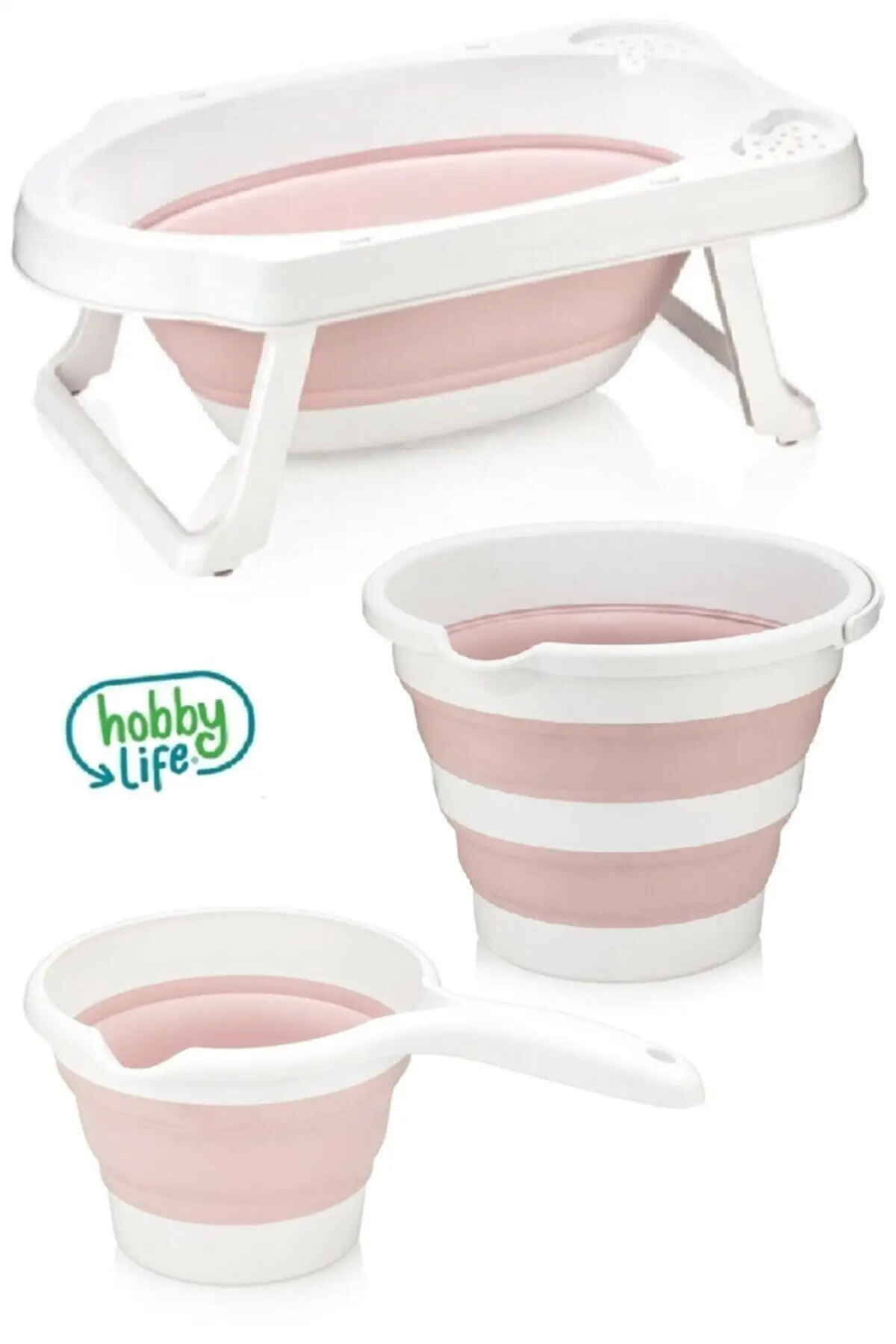 Folding Child Tub & Bucket Stoup Set Powder