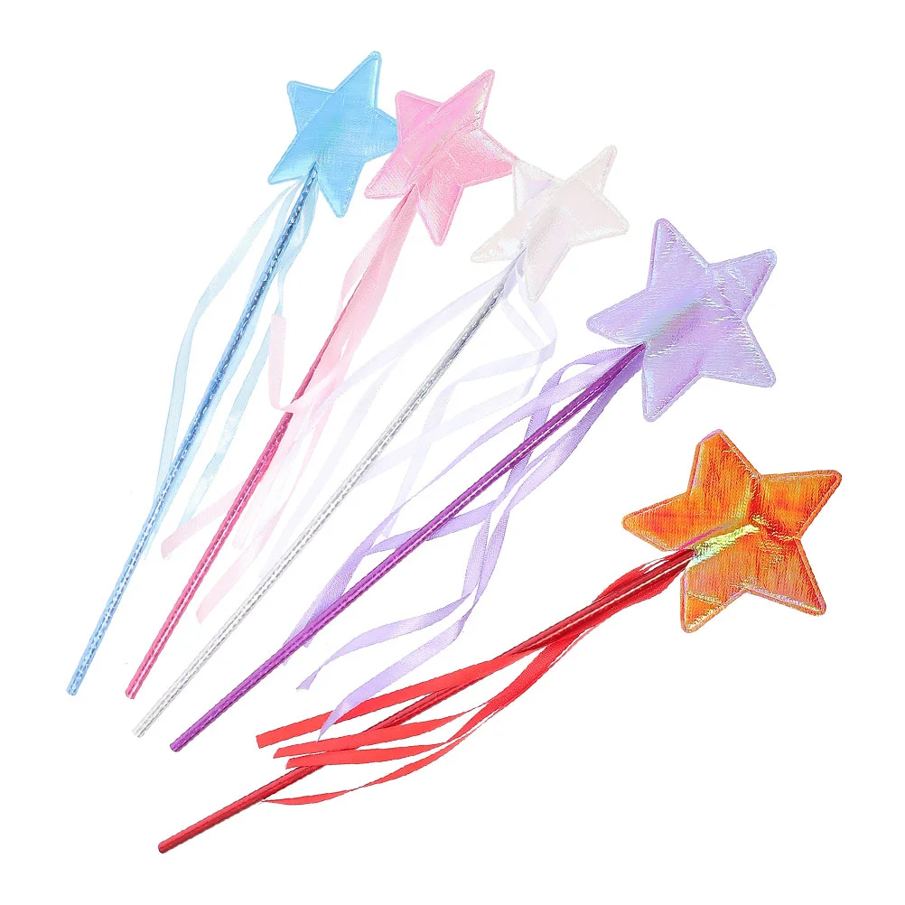 

Pentagram Fairy Wand Birthday Photo Prop Star Tassel Delicate Stick Children Toy