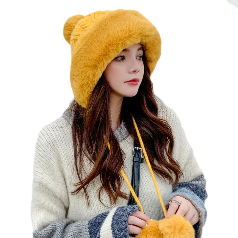 Повседневная теплая холодостойкая шерстяная шапка Модная милая вязаная