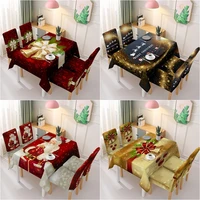 christmas snowflake tablecloth xmas dining chair cover waterproof christmas bells dinning table cover cloth home party decor
