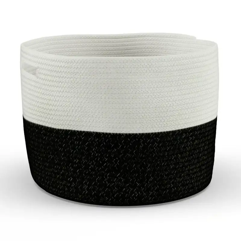 

Rope Round Metallic Floor Bin Black