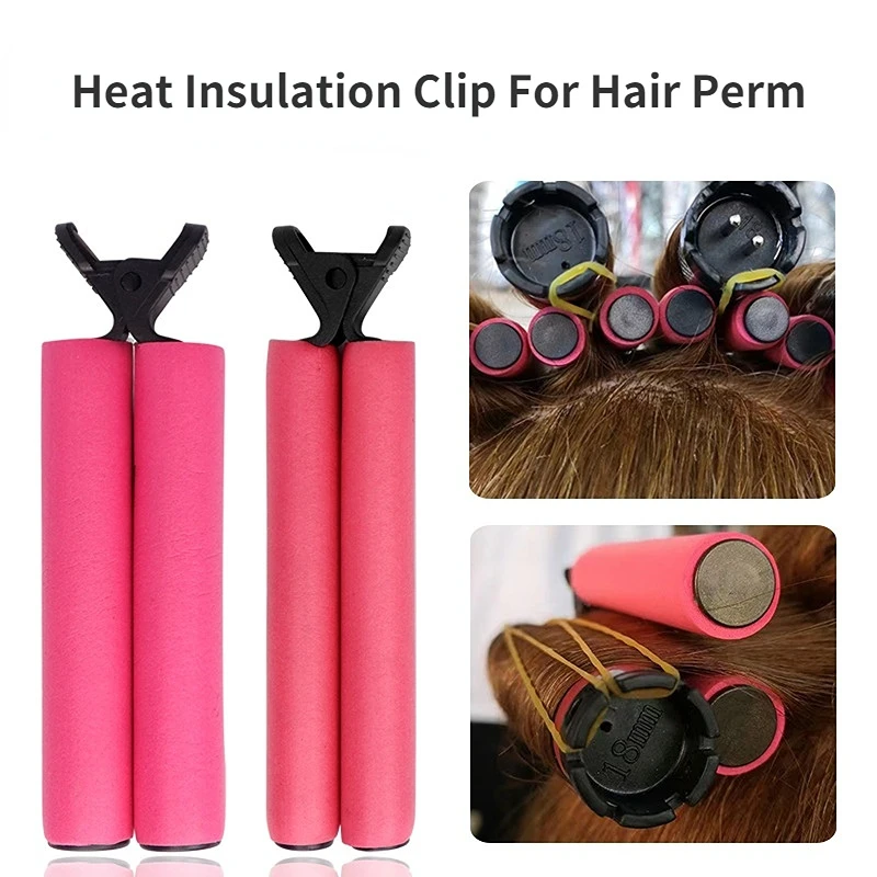 

Salon Barber Hot Roller Perm Insulation Clips High Temperature Resistant Perm Fixing Sponge Clips For Women Hairdressing Tools