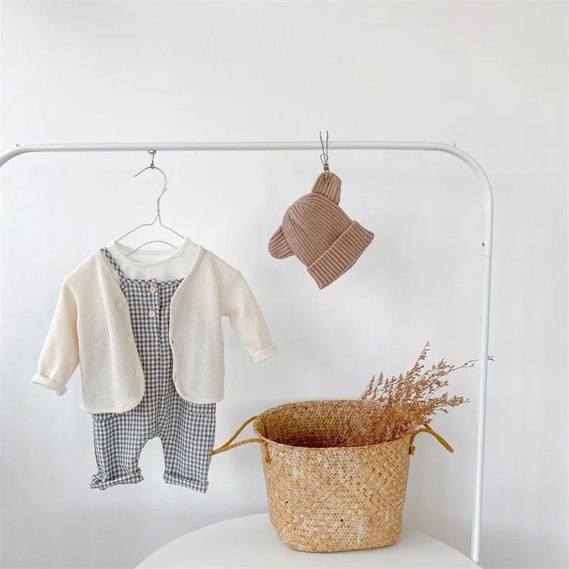 

3pcs/set Spring Toddler Baby Set Solid Long Sleeve Shirt + Pants + Coat Newborn Baby Outfits Kids Boy Girl Cotton Suit 0-3Y