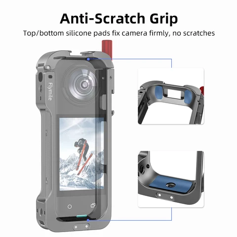 Флимильная металлическая клетка для аксессуаров для камеры Insta360 X5, алюминиевый защитный чехол, силиконовая крышка объектива, многофункциональная универсальная рамка