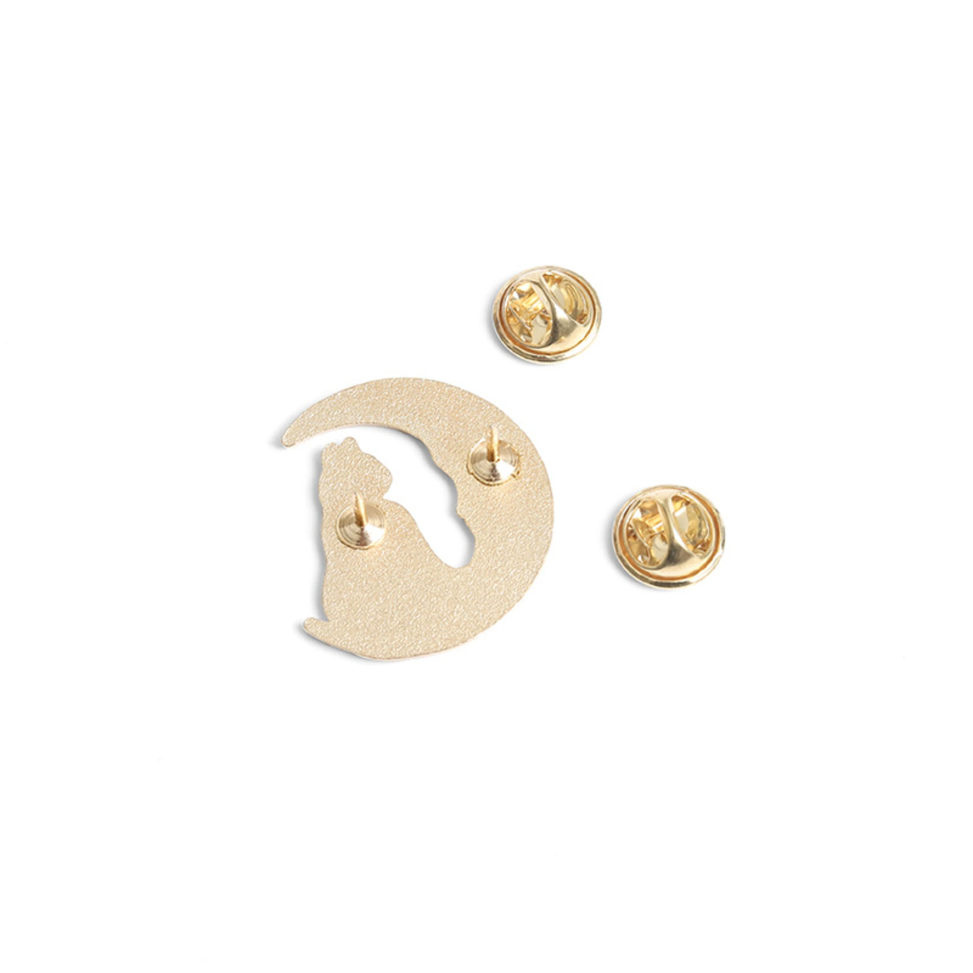 Милая Маленькая Брошь С Рисунком Из Мультфильма Черный Кот Дизайн Луной И Котом