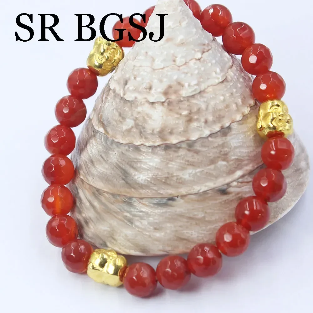 8 мм 7-8 дюймов круглый сердолик красный натуральный агат оникс камень Будда йога