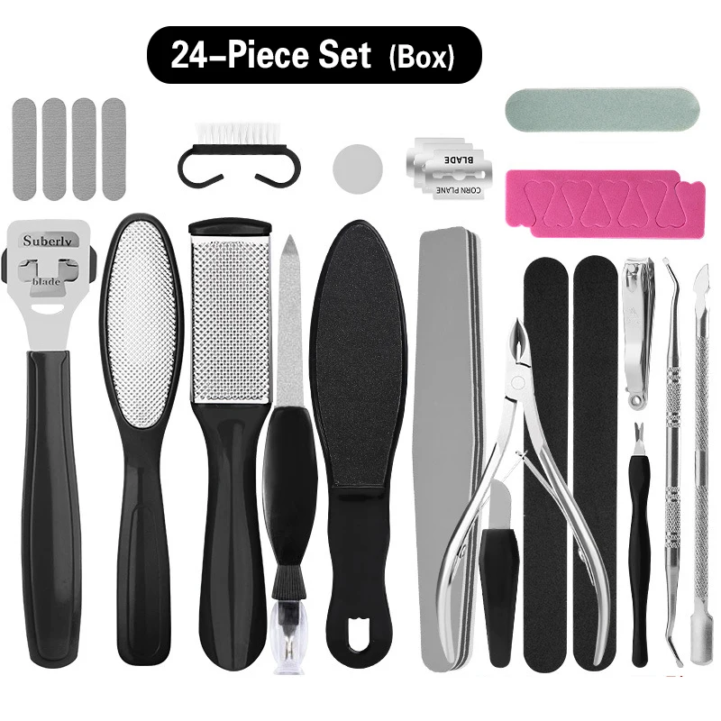 

8/10/24 in 1 Pedicure Kit Stainless Steel Foot Care Tools Set Foot Rasp Peel Callus Dead Skin Remover Scraper Feet Exfoliating