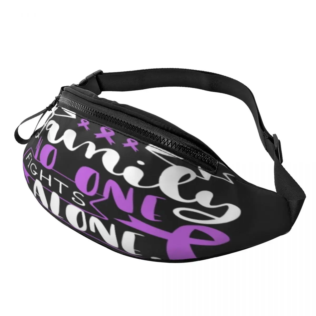 

PANCREATIC CANCER AWARENESS FAMILY NO ALONE Fanny Pack,Waist Bag Modern Large capacity Gift Crossbody Bag Multi-Style