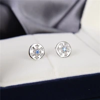 sterling silver snowflake stud earrings women dongdaemun korean version glossy single diamond zircon silver ear jewelry