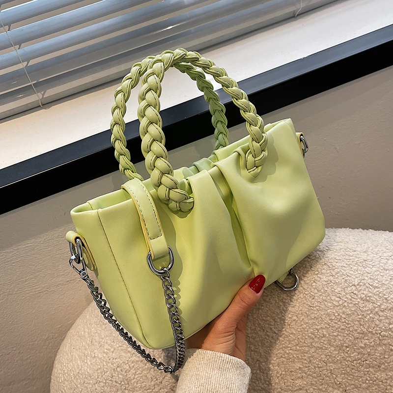 

2022 Trendy Summer Small PU Leather Crossbody Bag with Short Rope Handle for Women Shoulder Bags Office Handbags Cute Totes