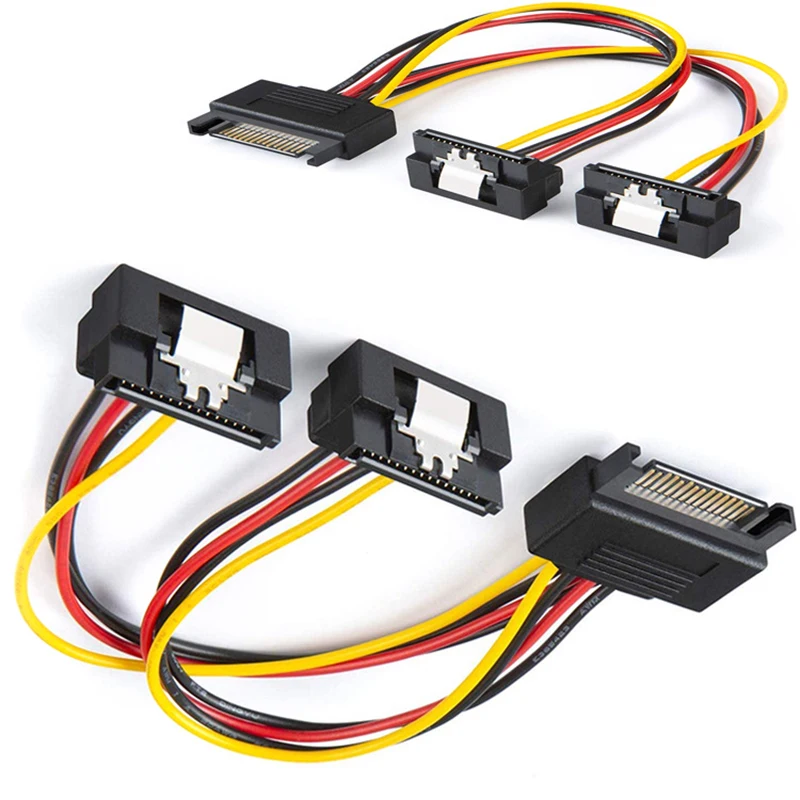 

Кабель питания SATA 15pin папа-2 мама 90 градусов адаптер 20 см для ПК