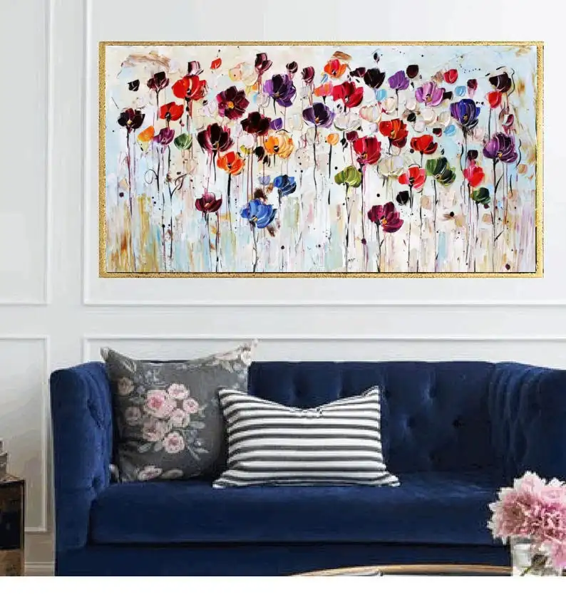 

flower abstract painting, nice abstract Art, Acrylic painting canvas by Sophie VanderfeldBig oil painting huge painting manual
