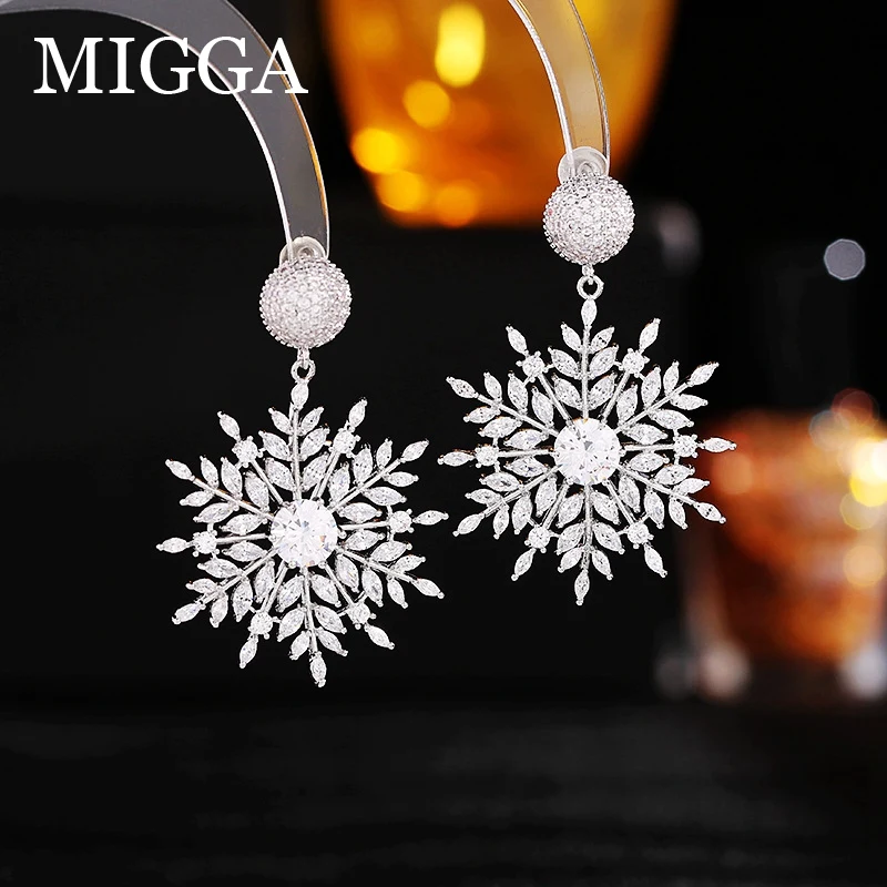 

MIGGA Роскошные кубические серьги-гвоздики для женщин, рождественские и новогодние подарки, ювелирные изделия