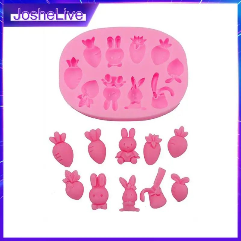 

Силиконовая форма для украшения торта, пасхальный декор, «сделай сам», форма для печенья, выпечки, конфет, шоколада, Креативные кухонные приспособления, кролик, редис