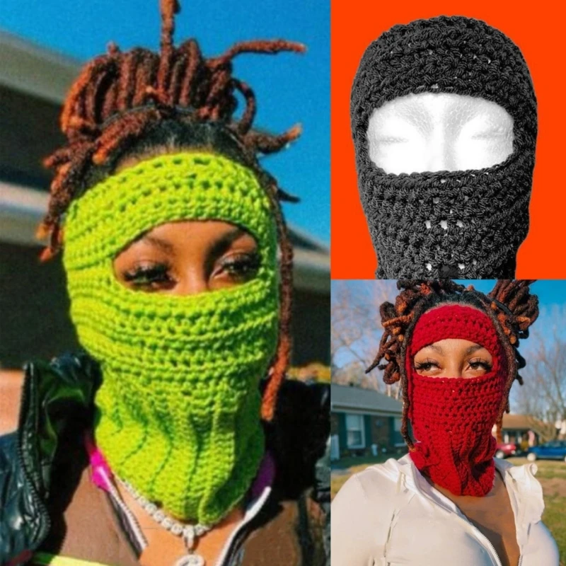 Вязаная ветрозащитная Балаклава для взрослых милая студенческая шапка