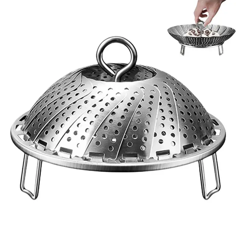 

Vegetable Steamer Basket Stainless Steel Basket Collapsible Steamer Basket Expandable Steamer Pot Accessories Kitchen Supplies