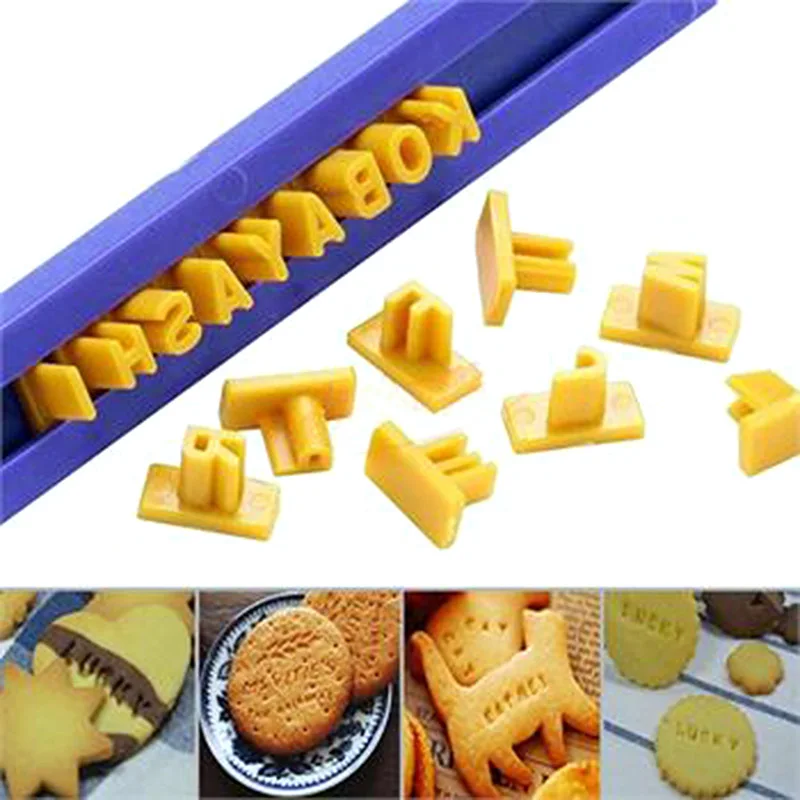 

Baking Pastry Mold Alphabet Letter Number Fondant Cookie Biscuit Cutter Cake Decoration Tools Press Stamp Embosser DIY Mold