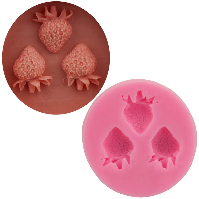 

Nice Strawberry Silicone Mold Soap Sugar Fondant Candle Molds Sugar Craft Tools Chocolate Moulds for Cakes Decorating