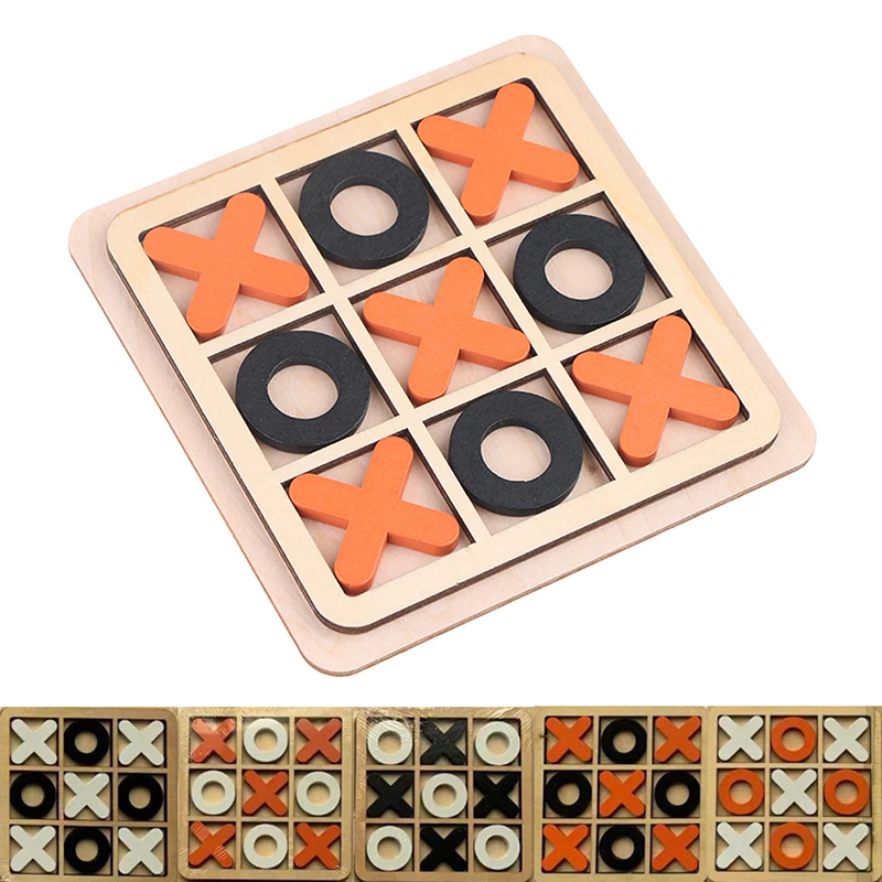 

Wood Board Game Toy Leisure Parent-Child Interaction Game Noughts And Crosses Game Wooden Board Puzzle Game Educational Toys