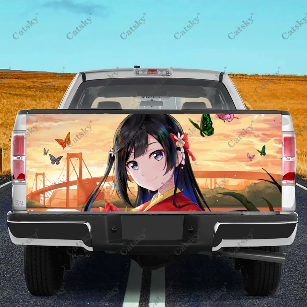 

Наклейки Setsuna Yuki в стиле аниме для девушек и грузовиков, наклейка на заднюю дверь грузовика, наклейки на бампер, графика для автомобилей, грузовиков, внедорожников