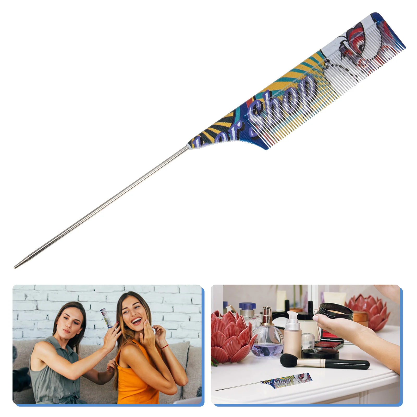 

Hairdressing Comb Rat Tail Hair Cutting Comb Heat Resistant Teasing Comb