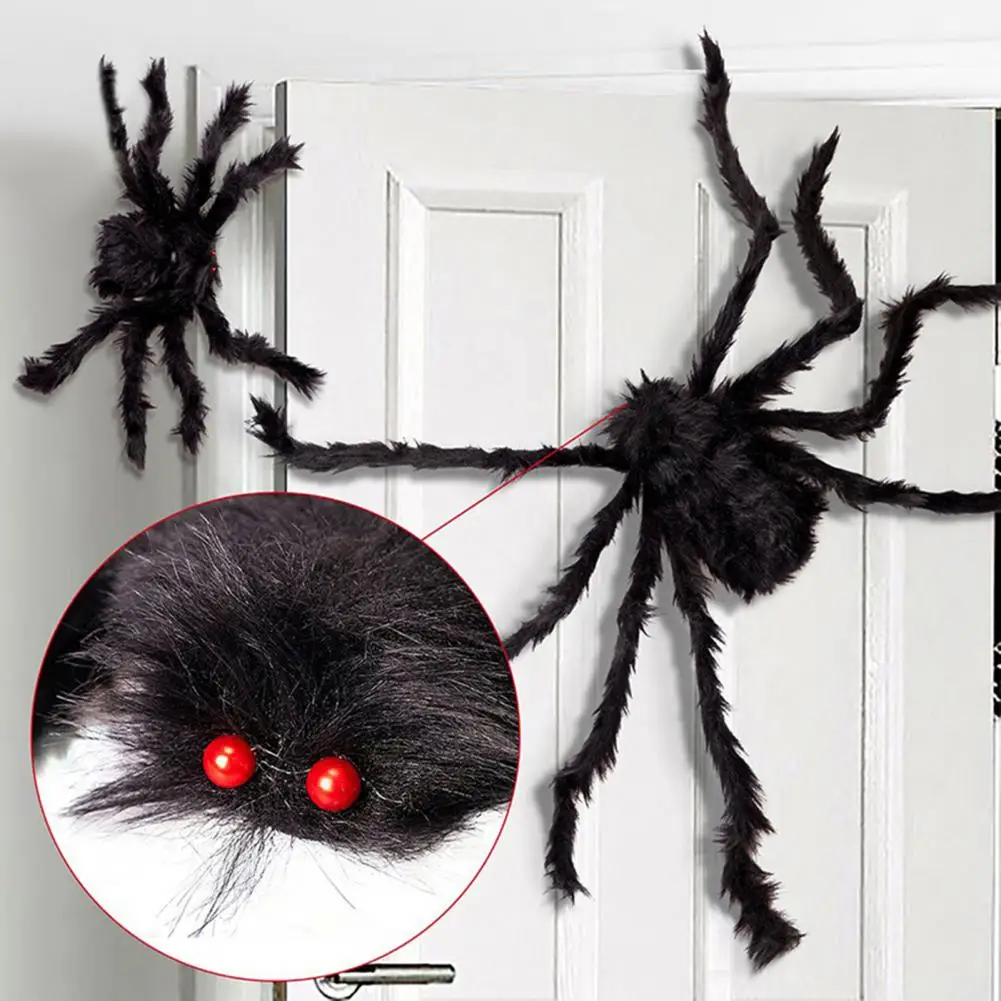 

Big Plush Spider Voice Control Black Spider Trick Toy Scene Layout Atmosphere Decoration 8 Styles Horror Huge Spider Party Bar H