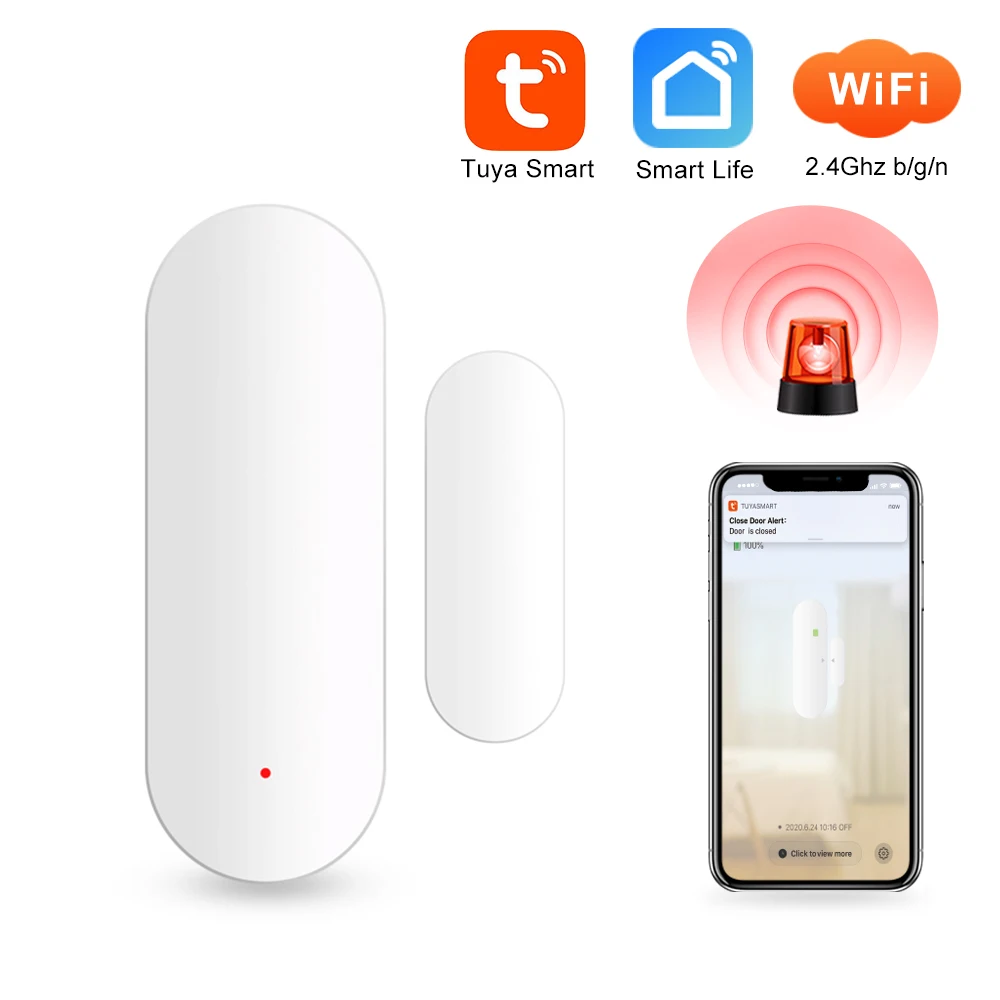 Home Security Wireless Window Sensor Smart Door Open/Closed Detectors Smart Life Tuya Door Sensor Alarm