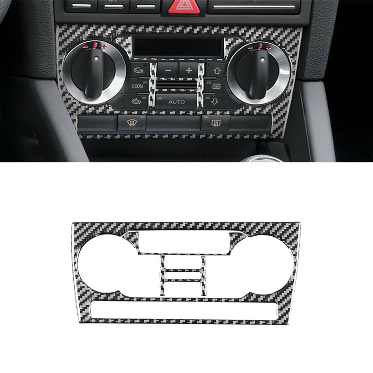 Фото L96A для Audi A3 S3 8P 2006 2007 Наклейки на панель управления воздухом центральной консоли из углеродного волокна, аксессуары для интерьера №1