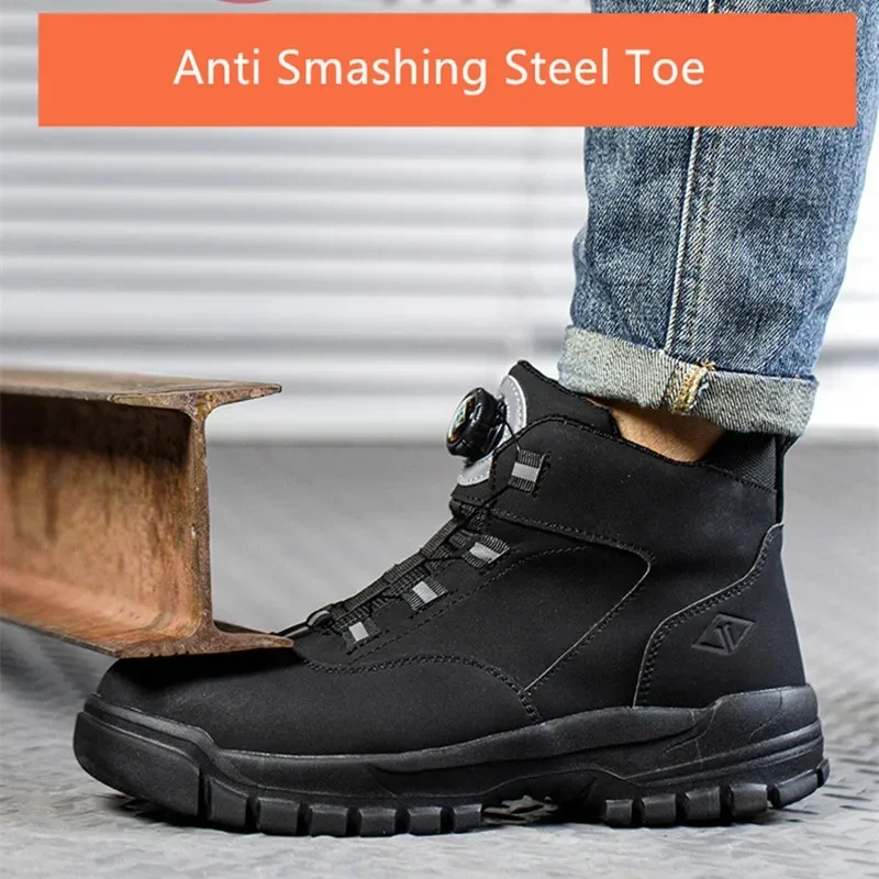 Рабочие ботинки для зимы рабочая обувь с защитой от проколов высокие мужские