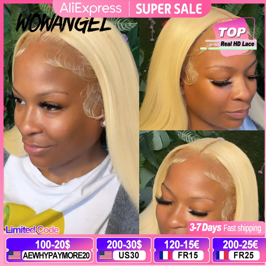 Wow Angel 613 HD Lace Frontal Wig 13X6 Full Lace Front Straight Wig Human Hair Wig Pre Plucked Natural Scalp For Woman Glueless