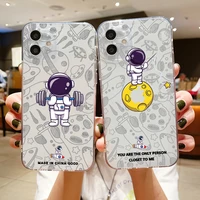 astronaut anime phone cases for iphone se 2020 6 6s 7 8 11 12 13 mini plus x xs xr pro max transparent shell funda