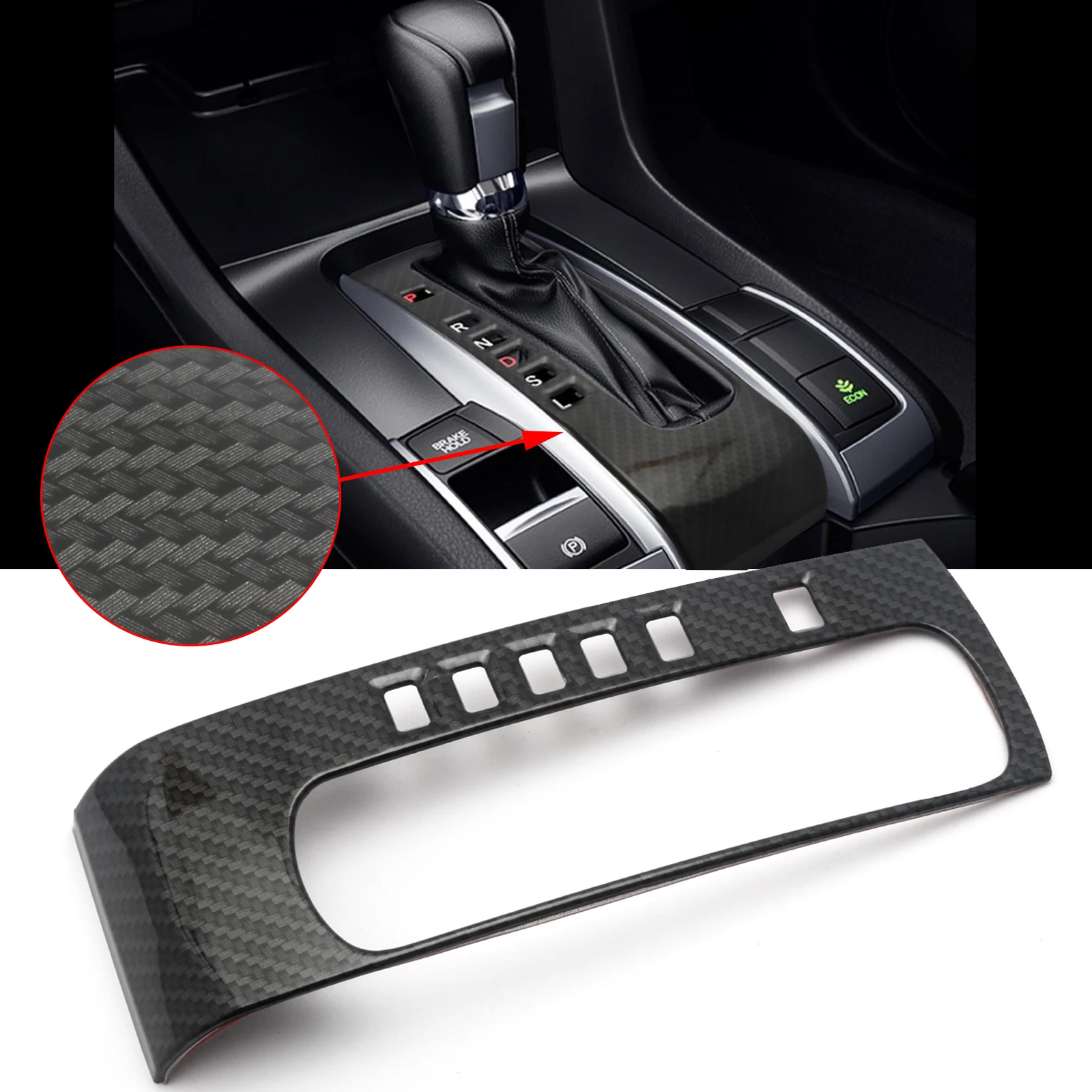 

Стильная внутренняя искусственная отделка из углеродного волокна АБС для Honda Civic 2016-2021