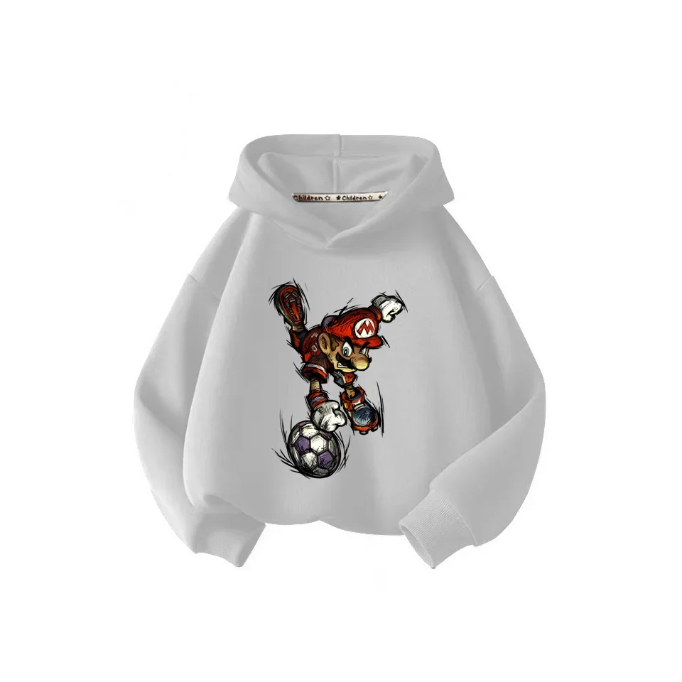 Толстовка Super Mario Bros Для Детей С Длинными Рукавами И Мультяшным Принтом Унисекс