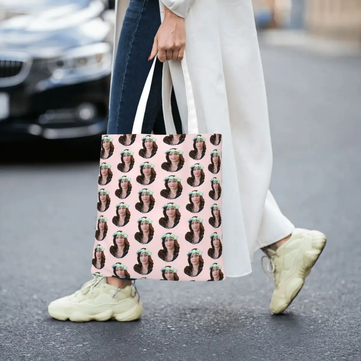 

Chelsea Peretti Flower Crown Women Totes canvas handbag canvas shopping bag
