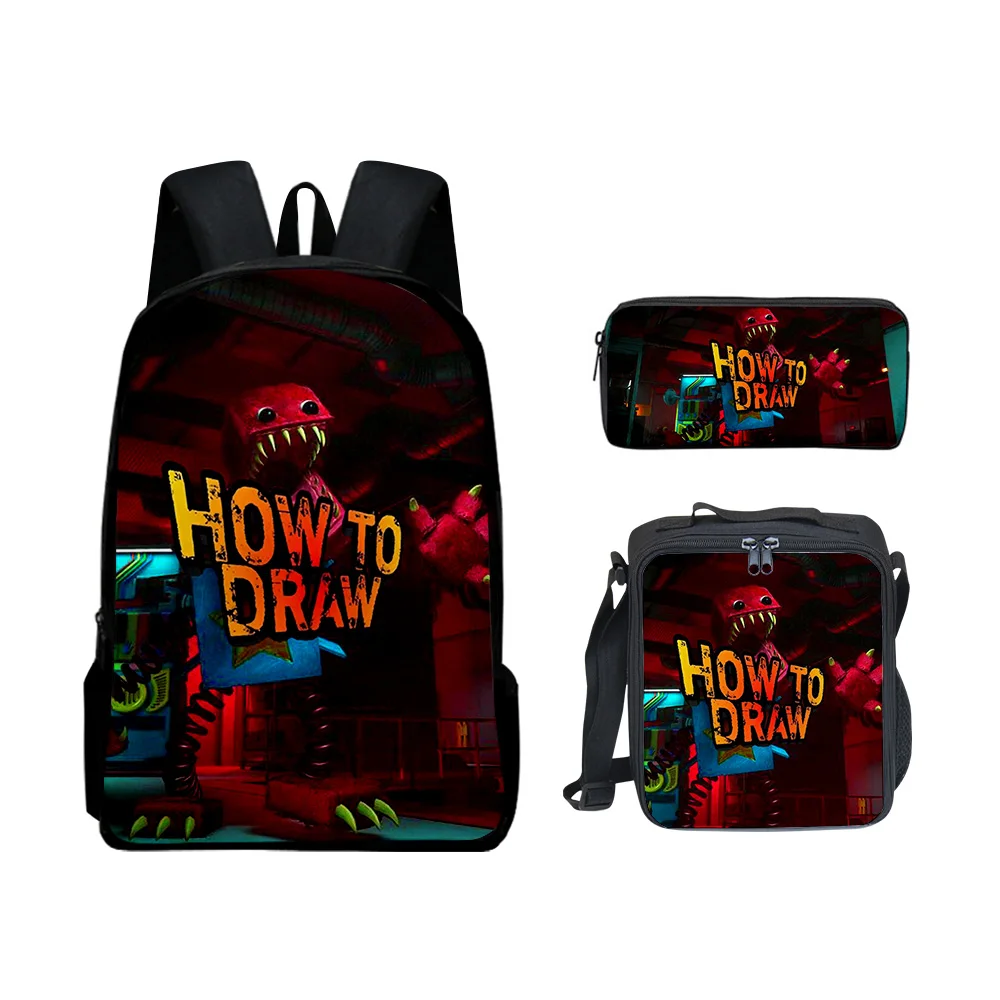 

Creative Fashion Funny boxy boo 3D Print 3pcs/Set pupil School Bags Laptop Daypack Backpack Lunch bag Pencil Case