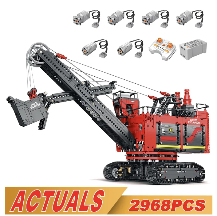 

NEW 2968pcs Technical Front Shovel Rope Excavator Car Building Blocks The APP RC Motorized Excavator Model Brick Toys Kids Gifts