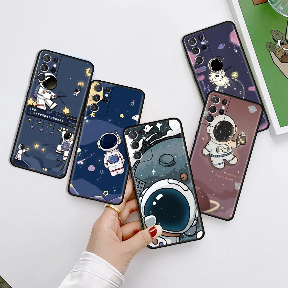 

Star Astronaut Cute Case For Samsung Galaxy S22 S20 S21 FE S10 S9 Plus S8 Modelo Capa Note 20 Ultra 10 Lite Phone Fundas