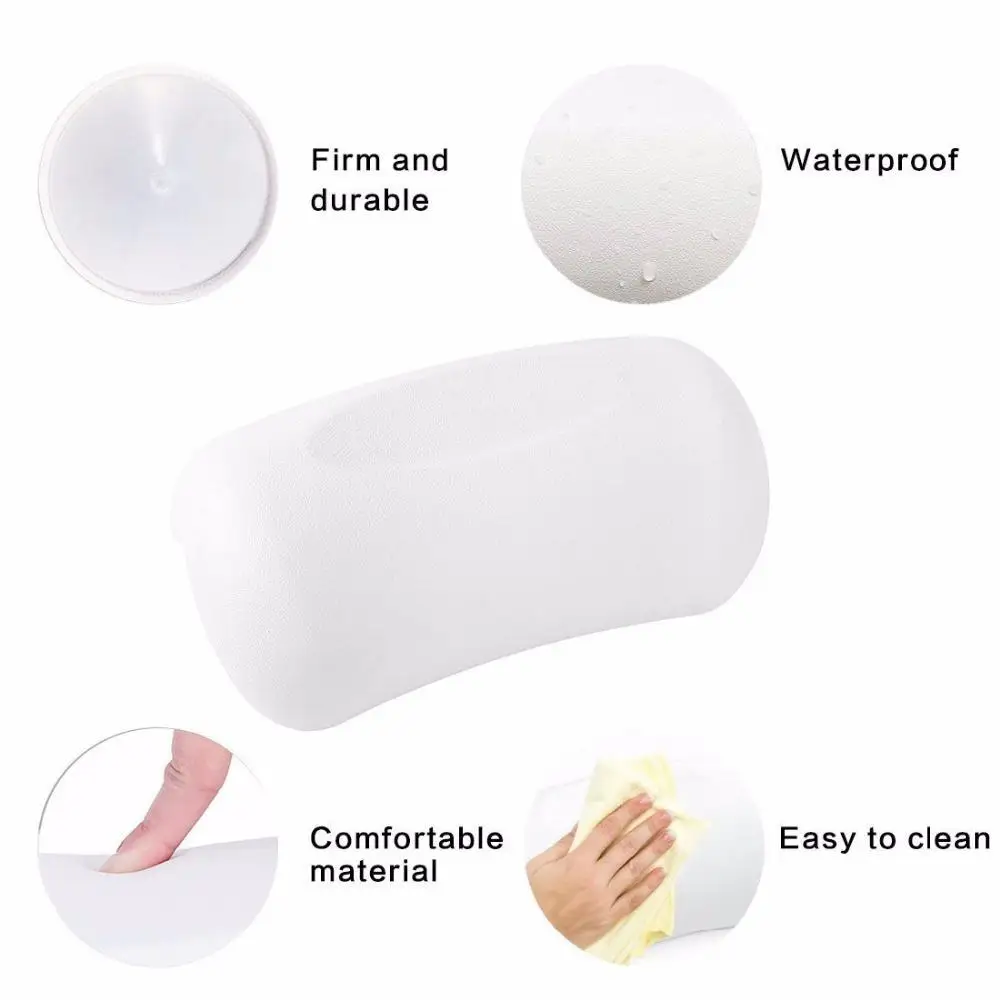 

Bathtub Pillow Strong Suction High Quality Polyurethane Foam Heat/cold Resistant Waterproof Odorless Bathroom Supplies Durable