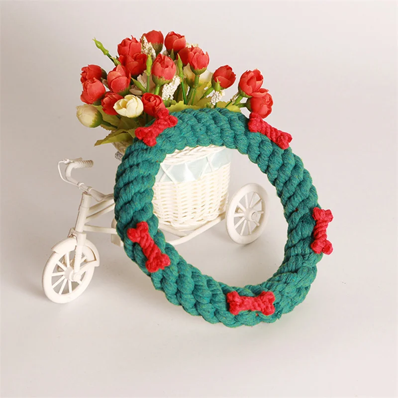 

1 Pcs Pets Dogs Cotton Chew Knot Toy Green Durable Braided Bone Rope 18CM Pet Dog Puppy Funny Tool Pet Supplies Christmas Gift