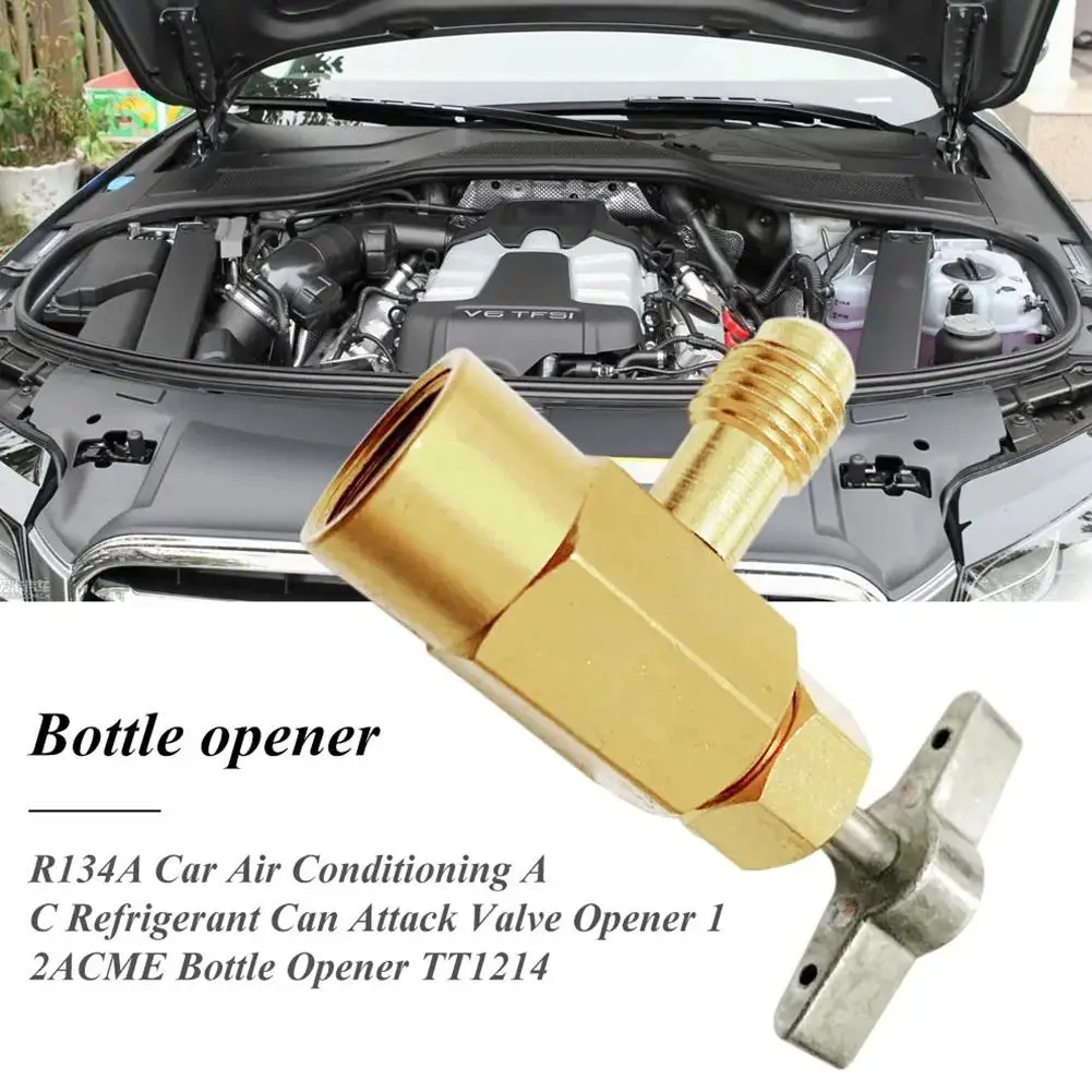 

R134A Self-Sealing Bottle Opener Adapter Tap With R134A Bottle Tap SAE Brass Refrigerant Refrigerant Adapter Can 1/4 Opener V9Z3