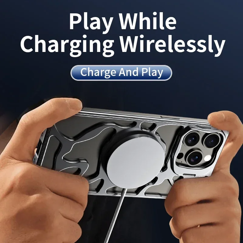 Чехол MagSafe из титанового сплава для iPhone 15 16 Pro Max металлический держатель камеры