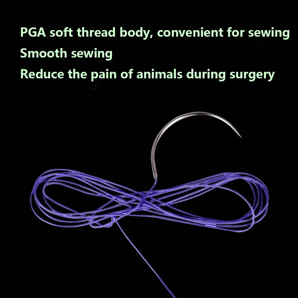 PGA 12 шт. одноразовые синтетические впитывающие хирургические шовы домашнее