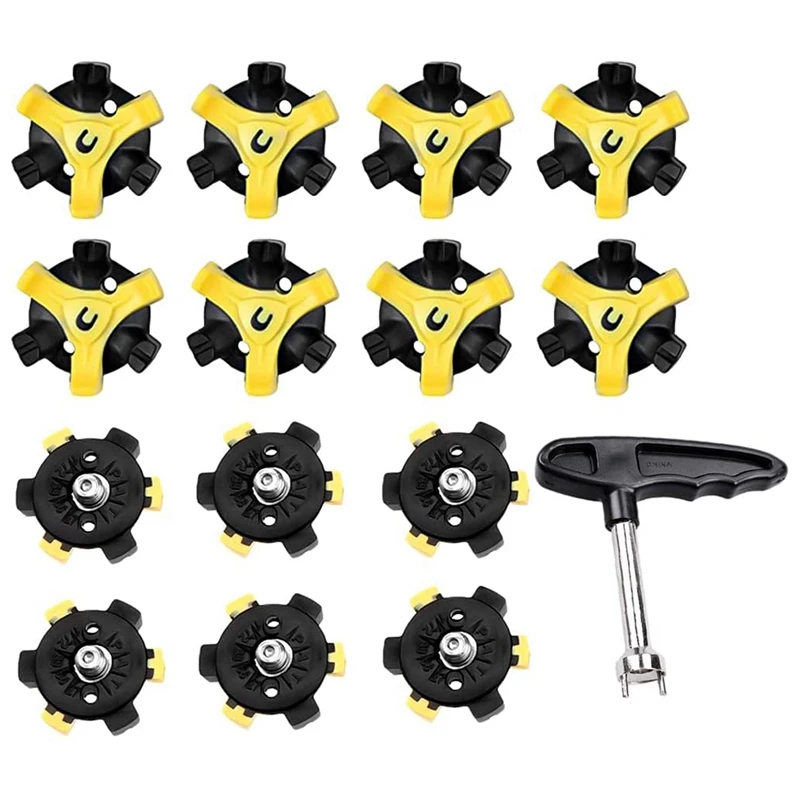 

ELOS-14 Pcs Replacement For Golf Studs Anti-Slip Studs Screw Rotating Golf Studs With 1 Tool For Most Golf Shoe Models